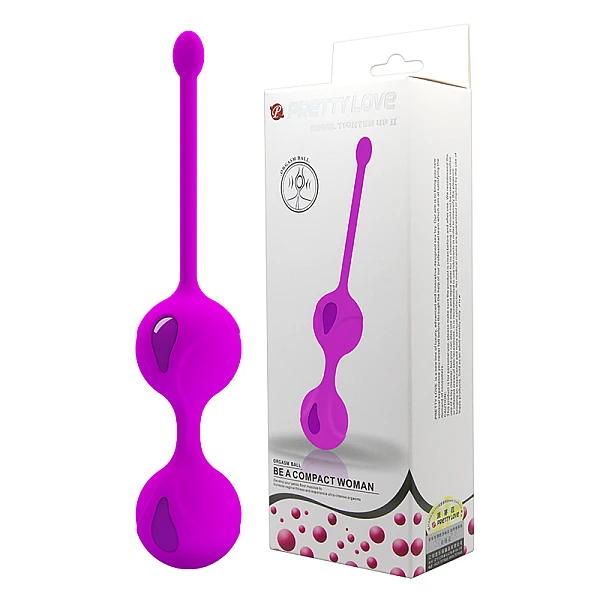 Вагинальные шарики Pretty Love Kegel Tighten Up, фиолетовые, 3.2 см