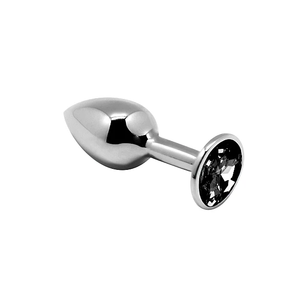 Анальная пробка Alive Mini Metal Butt Plug Black S с кристаллом